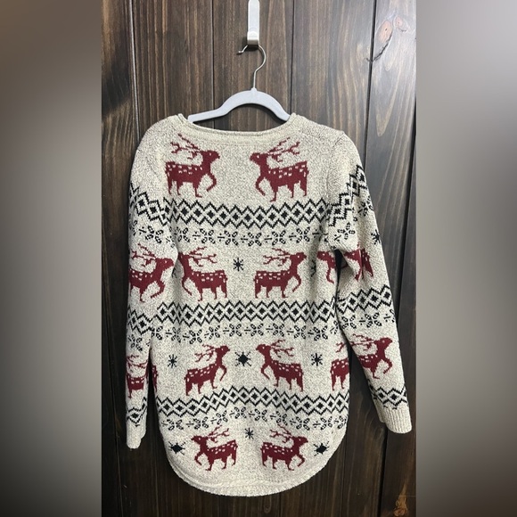 Shineflow-Reindeer Snowflake Midi Christmas Pullover Sweater Tunic-Size:Medium - Picture 7 of 9